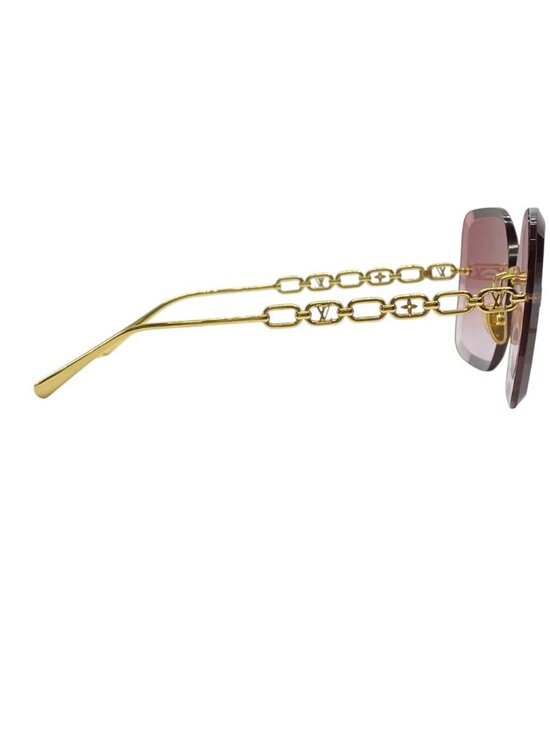 Louis Vuitton LV Jewel Square Sunglasses Monogram Flower Motif Pink Gold Eyewear main image 4